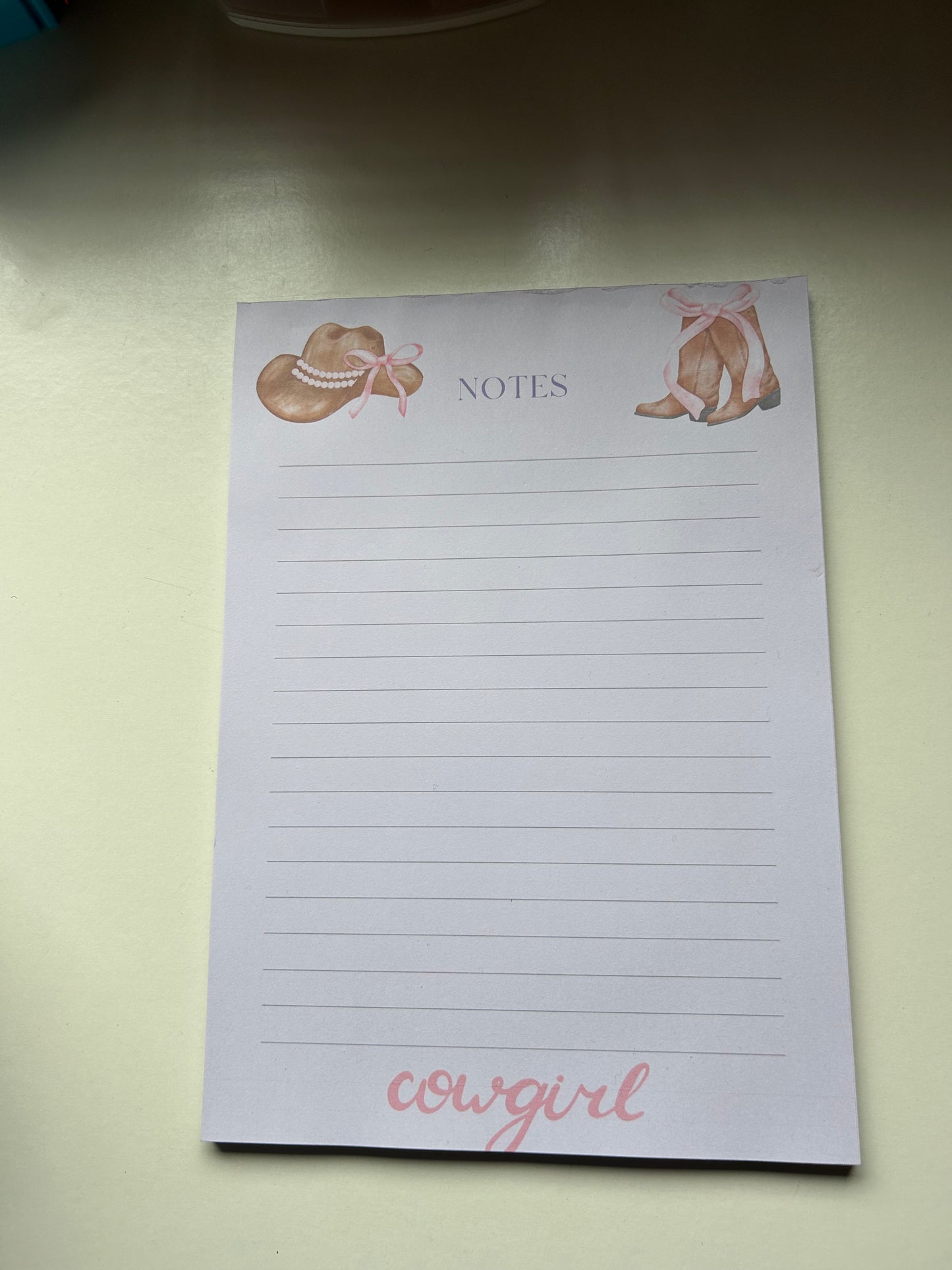Pink Cowgirl A5 Notepad – Western Aesthetic Stationery