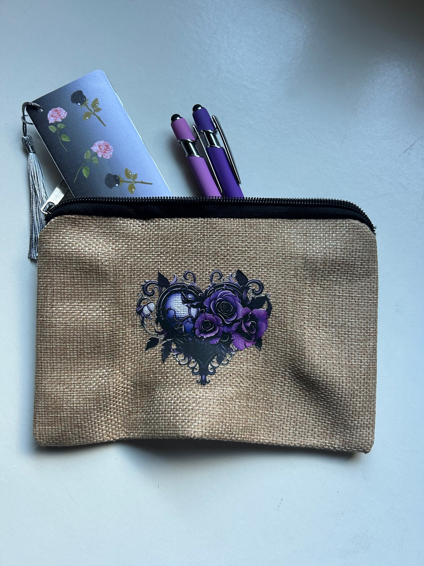 Aesthetic Zipper Pouch – Canvas Makeup Bag & Pencil Case in 8 Designs