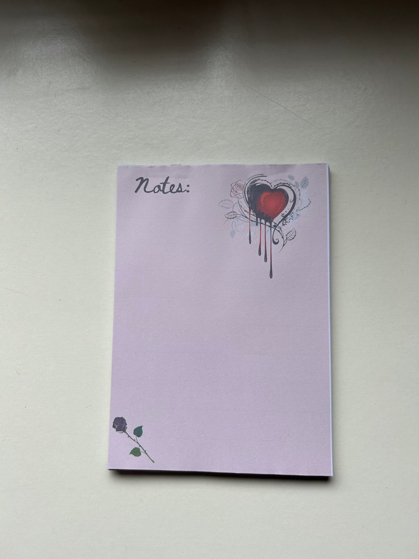 Gothic Heart A5 Notepad – Dark Aesthetic Stationery