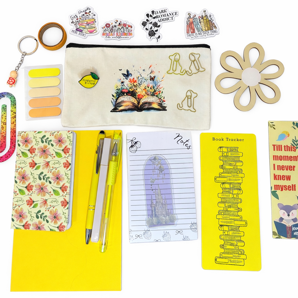 Cute Aesthetic Stationery Set with Pouch – Journal, Pens, Stickers & Notepad Gift Set