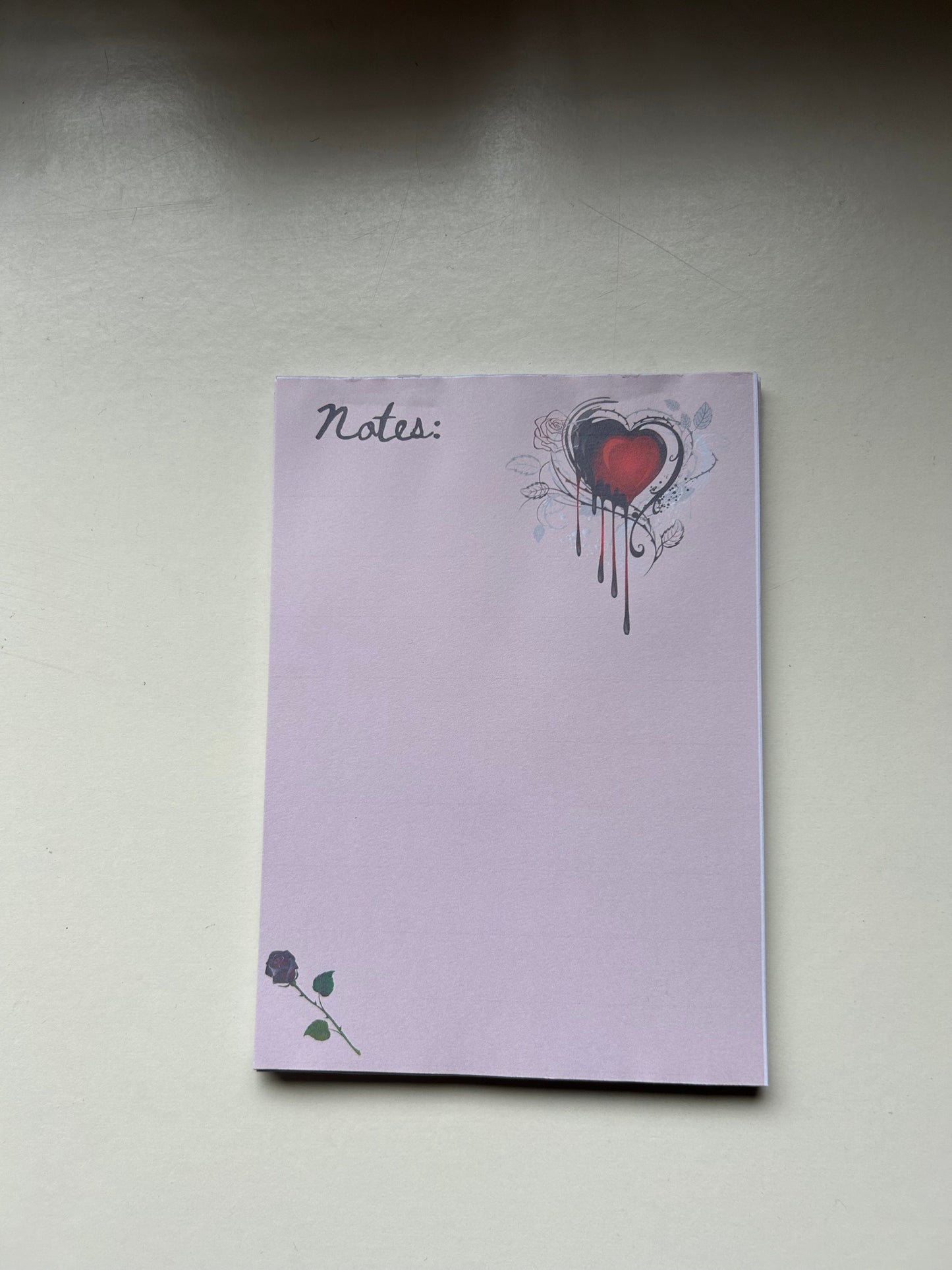 Gothic Heart A5 Notepad – Dark Aesthetic Stationery