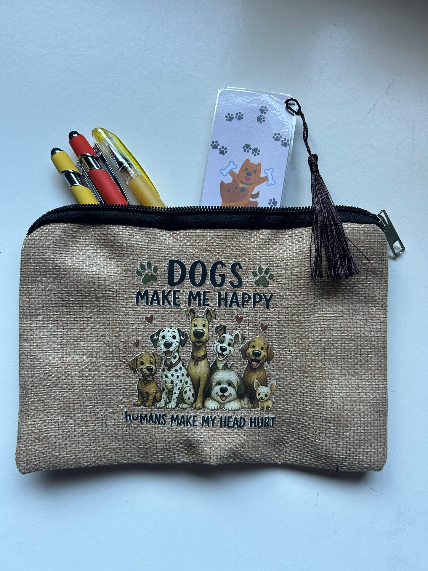 Aesthetic Zipper Pouch – Canvas Makeup Bag & Pencil Case in 8 Designs