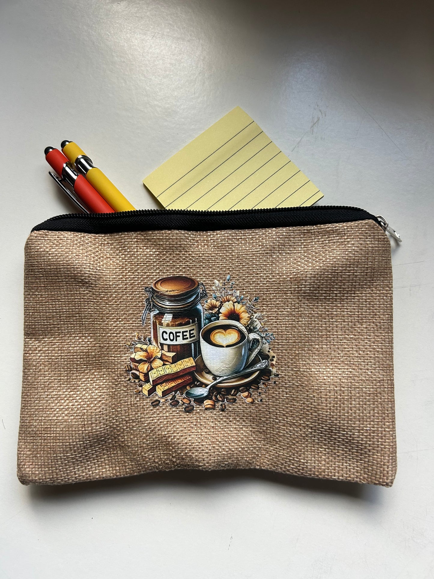 Aesthetic Zipper Pouch – Canvas Makeup Bag & Pencil Case in 8 Designs