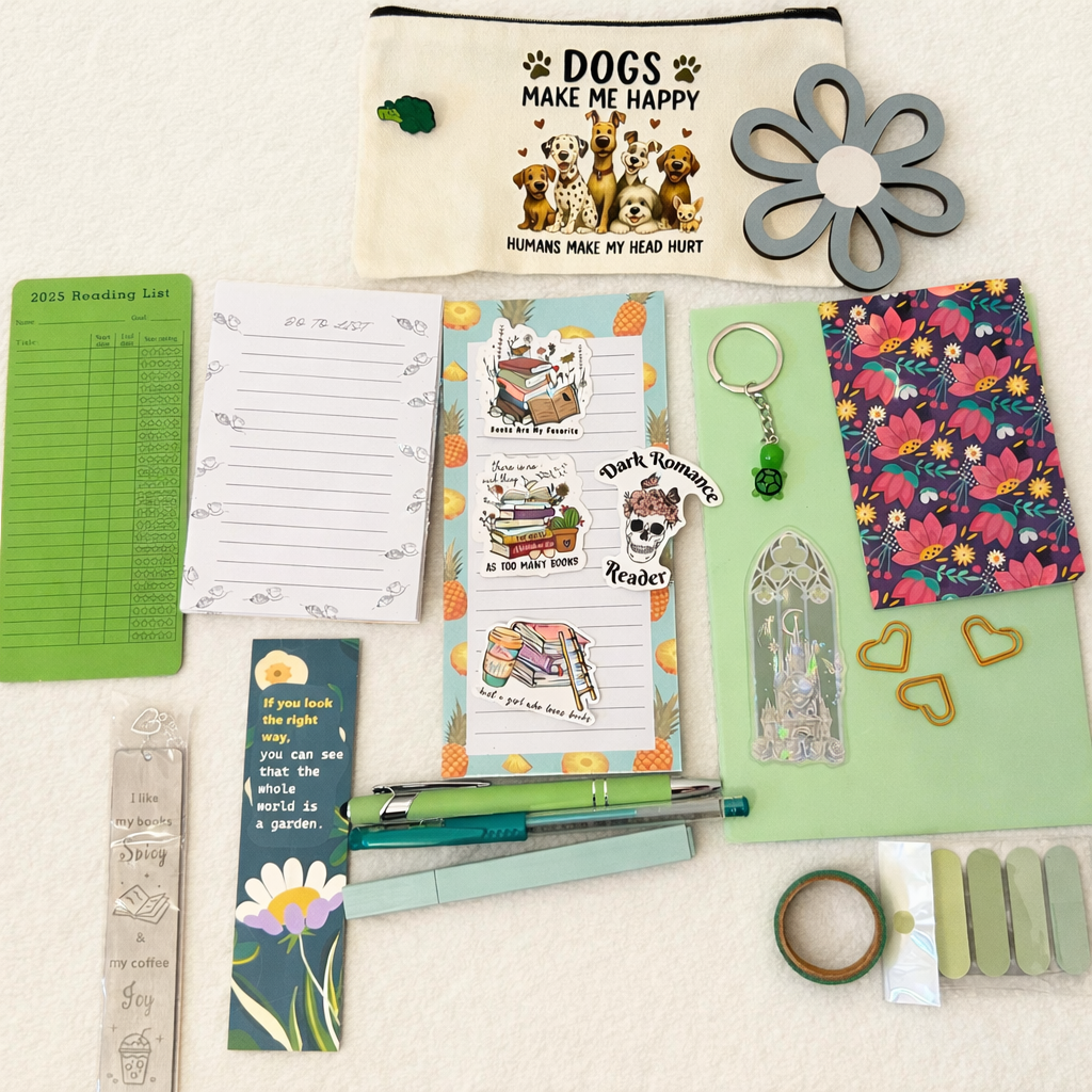 Cute Aesthetic Stationery Set with Pouch – Journal, Pens, Stickers & Notepad Gift Set