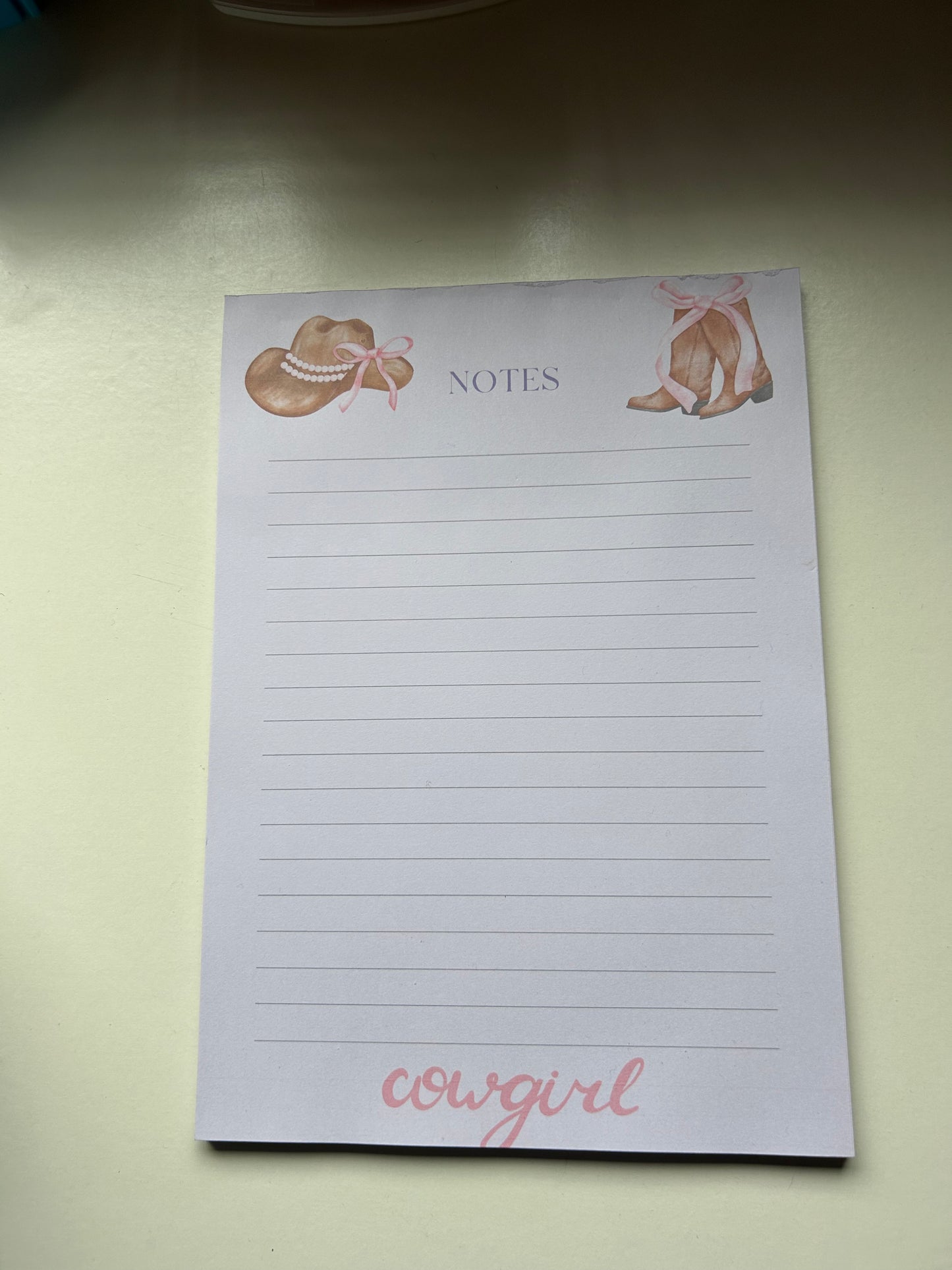 Pink Cowgirl A5 Notepad – Western Aesthetic Stationery