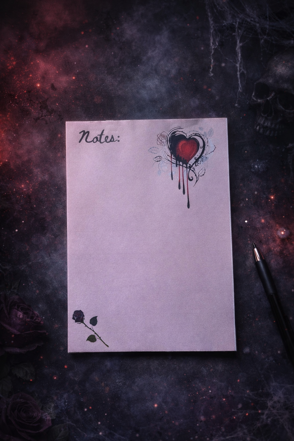 Gothic Heart A5 Notepad – Dark Aesthetic Stationery