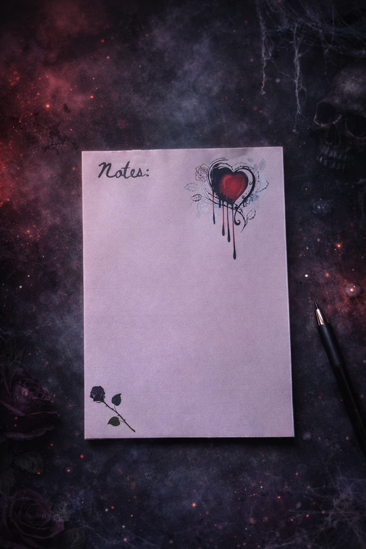 Gothic Heart A5 Notepad – Dark Aesthetic Stationery