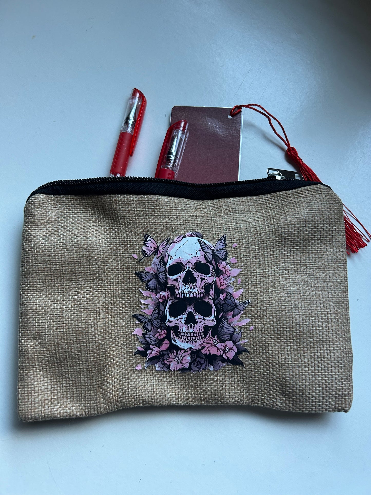 Aesthetic Zipper Pouch – Canvas Makeup Bag & Pencil Case in 8 Designs