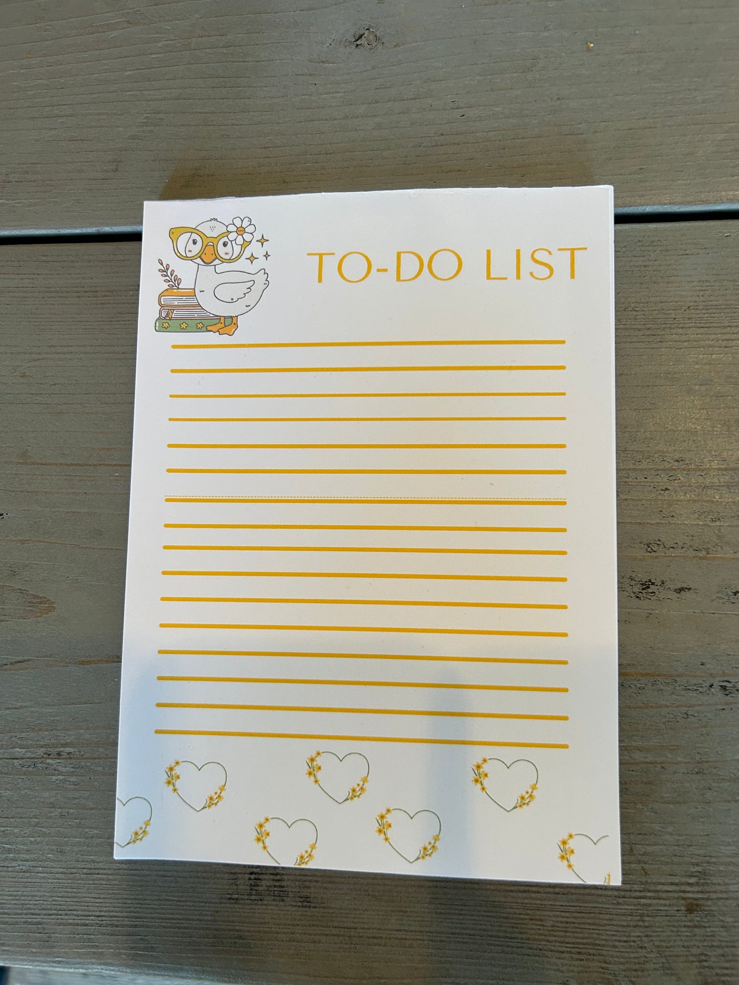 Spring Duck To Do List Notepad | Pastel Yellow Daily Planner Sheet | Cute Floral Productivity Stationery